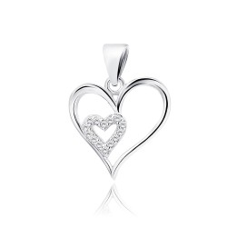 Pandantiv argint inima cu pietre DiAmanti Z1829CR_W-DIA (Argint 925‰ 0,85 g.)